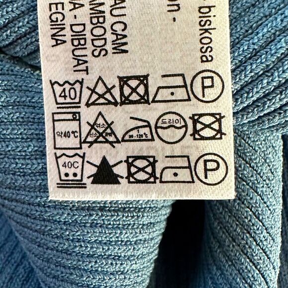 ZARA Turtle Neck One Sleeve Top Blue Size S - Picture 6 of 9